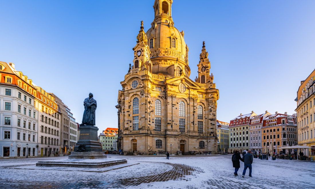 Freezing weather in Dresden, Germany