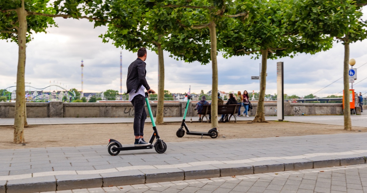 E Scooter Rider Dusseldorf Germany
