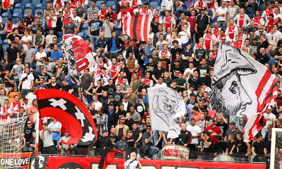 Ajax fans at football stadium