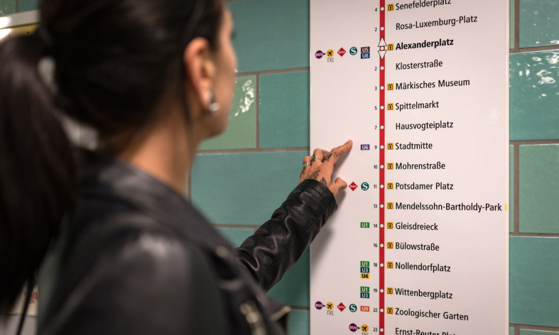 Woman on Berlin public transport