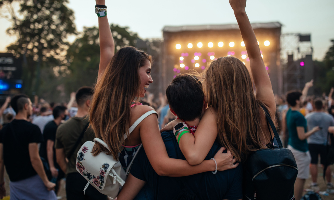 Teenagers at a music festival in Germany