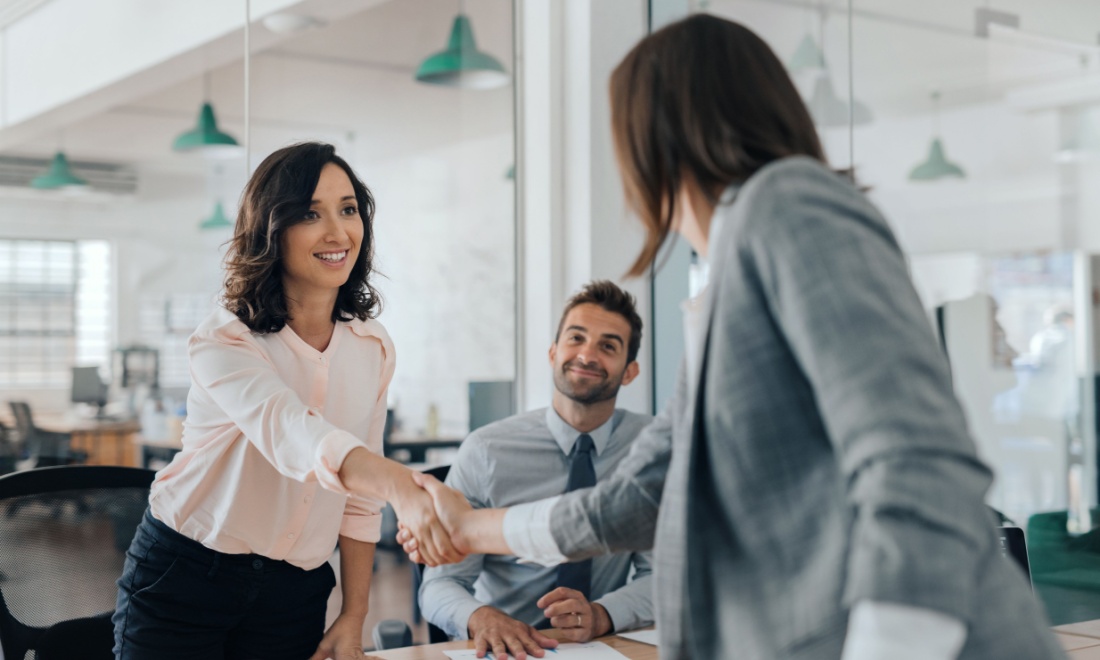 businesswoman shaking hands