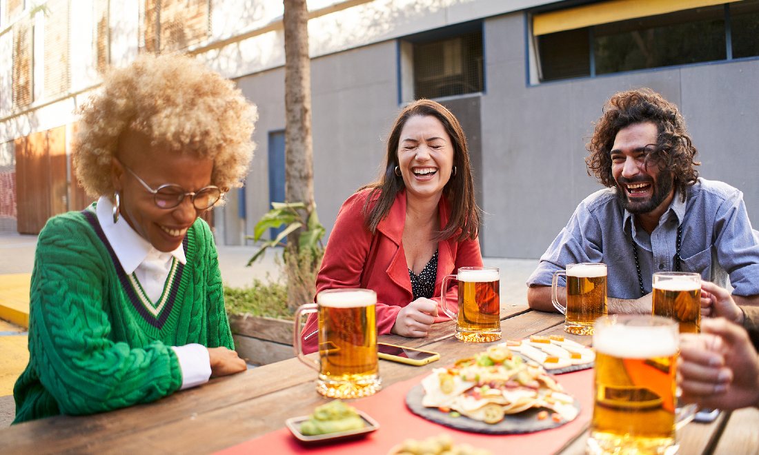 group of friends laughing