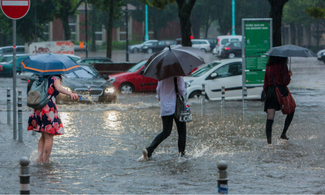 Heavy rain storm in Germany