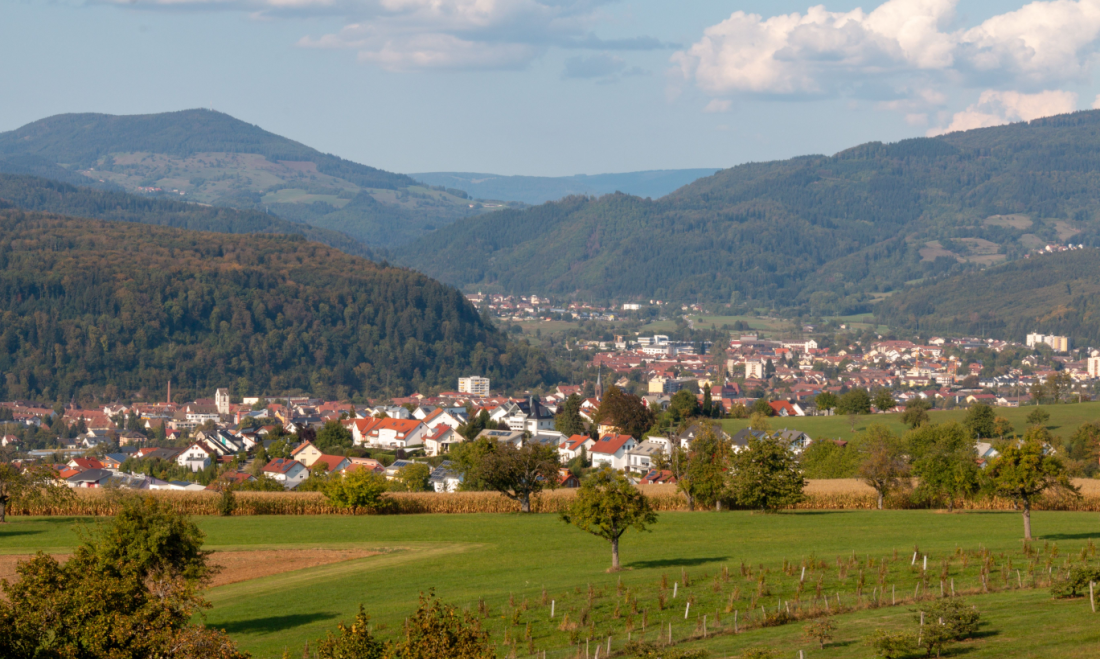 View over Schopfheim Baden-Württemberg earthquake