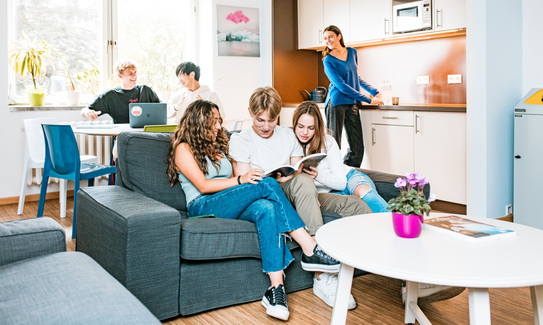 BBIS Boarding students in common room