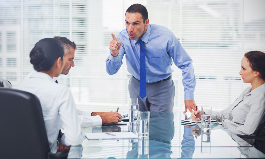 boss criticising employee
