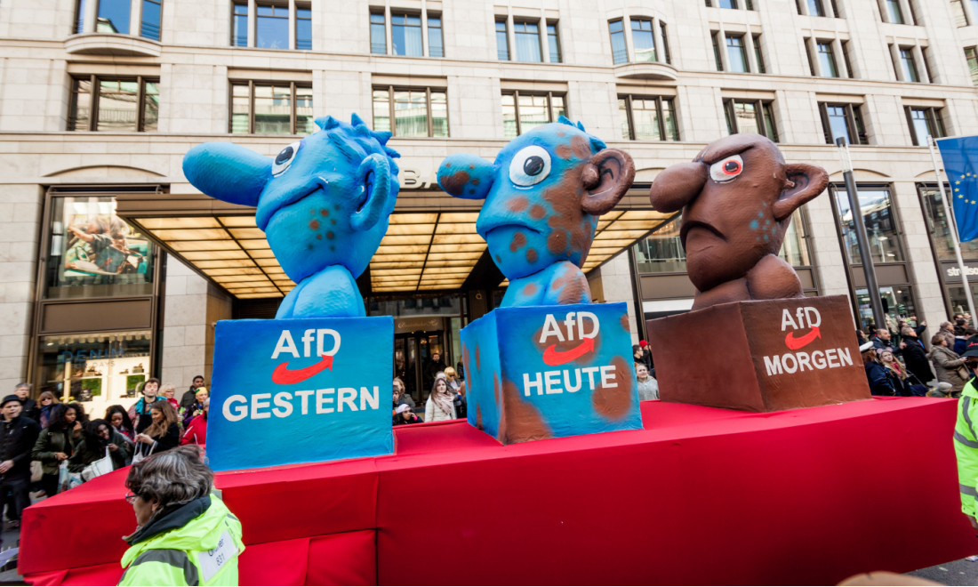 AfD float at Duesseldorf carnival Germany