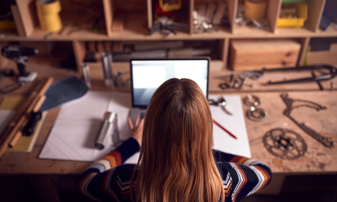 Business owner working at desk