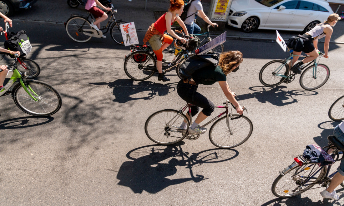Cyclists in Berlin on May Day