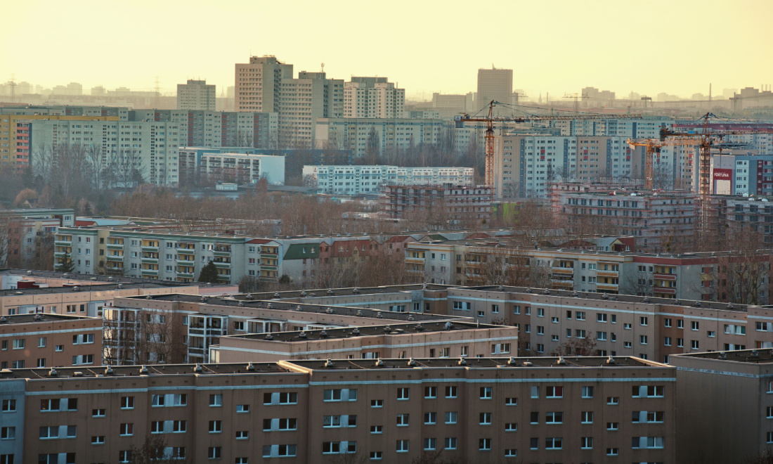 view over houses in marzahn, berlin