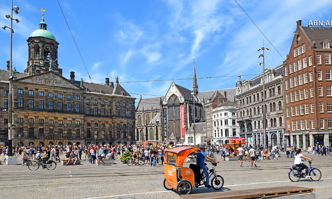 Dam square in Amsterdam, the Netherlands