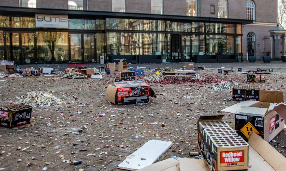 fireworks waste in deventer, netherlands