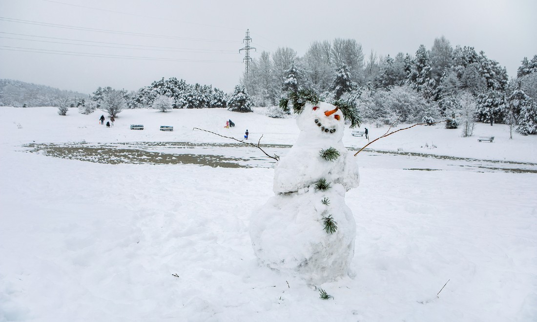 Snowman winter the Netherlands