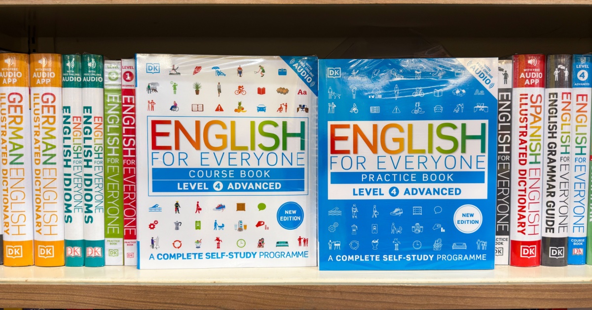 English Language Books on Shelf in Shop