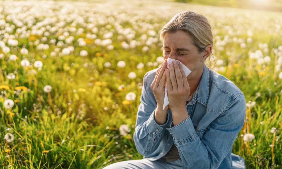 Woman with hay fever, the Netherlands