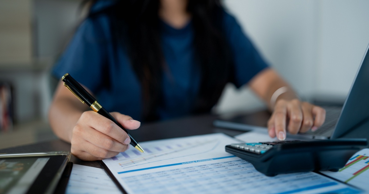 Woman Completing 2026 Tax Return