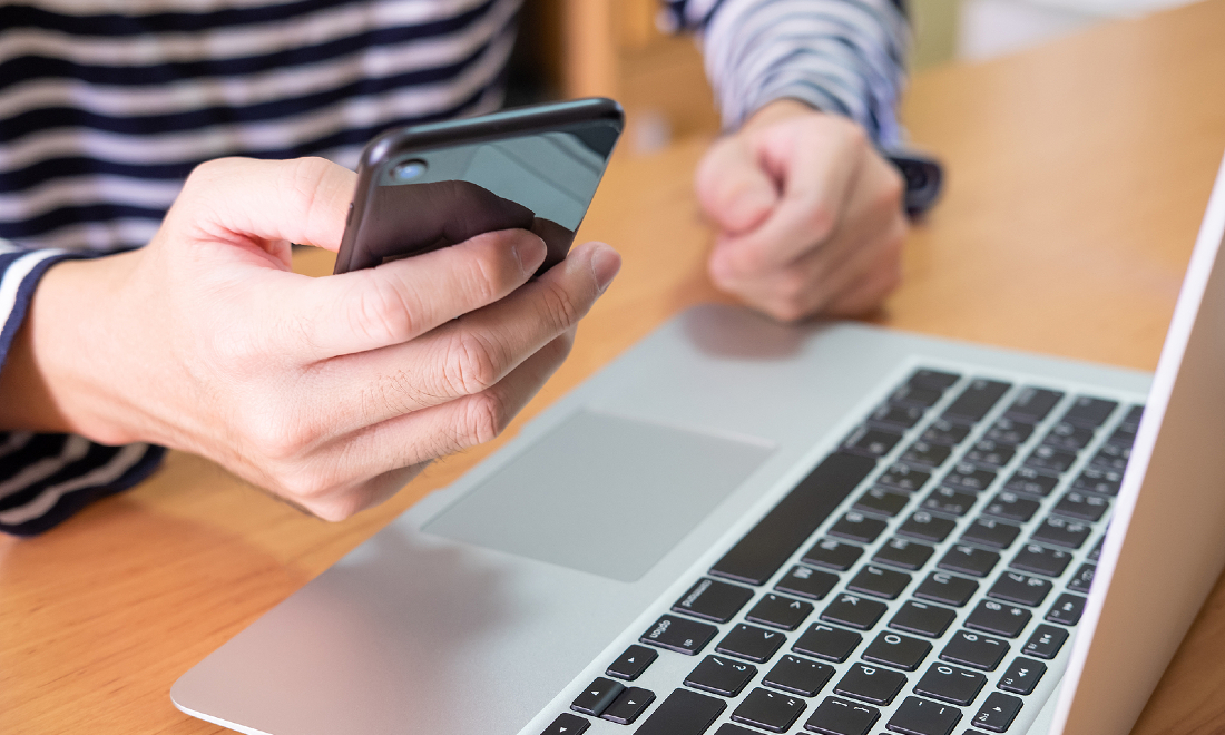 man using mobile phone