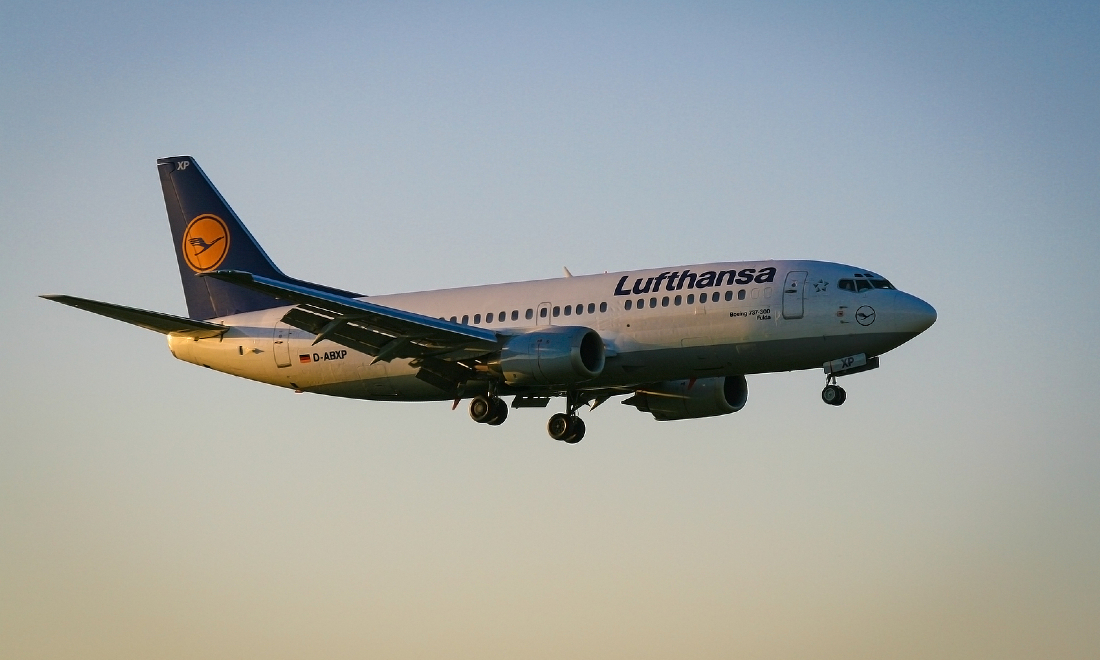 lufthansa plane over germany