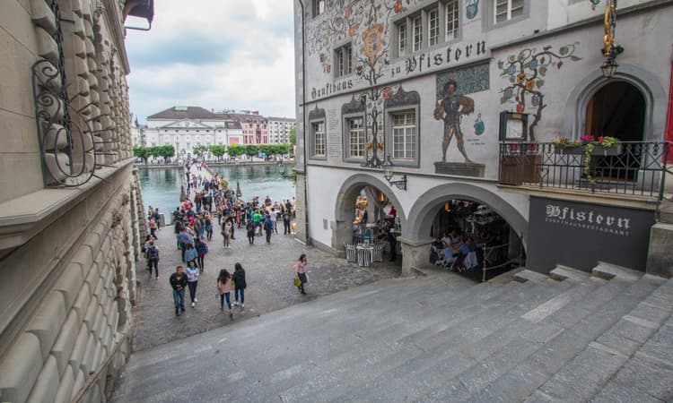 Man drives car down stairs in Lucerne after following navigation system