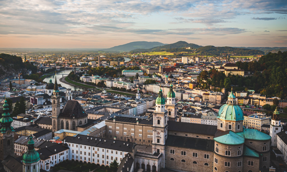 A view of Salzburg, Austria from above